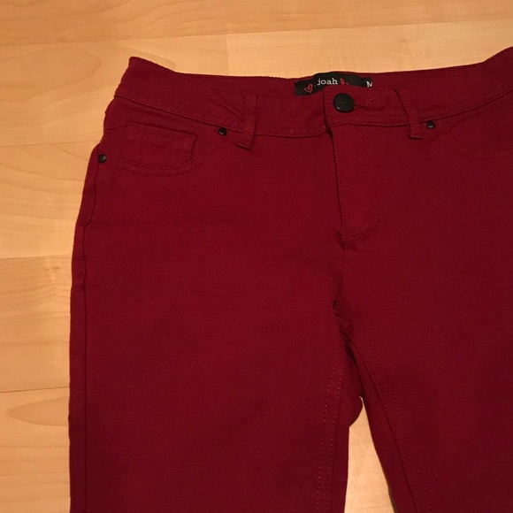 dark red jeggings